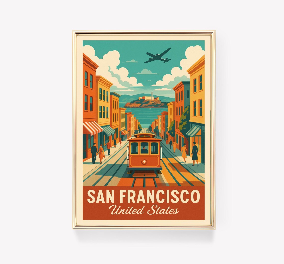 San Francisco Travel Poster, US City Gift
