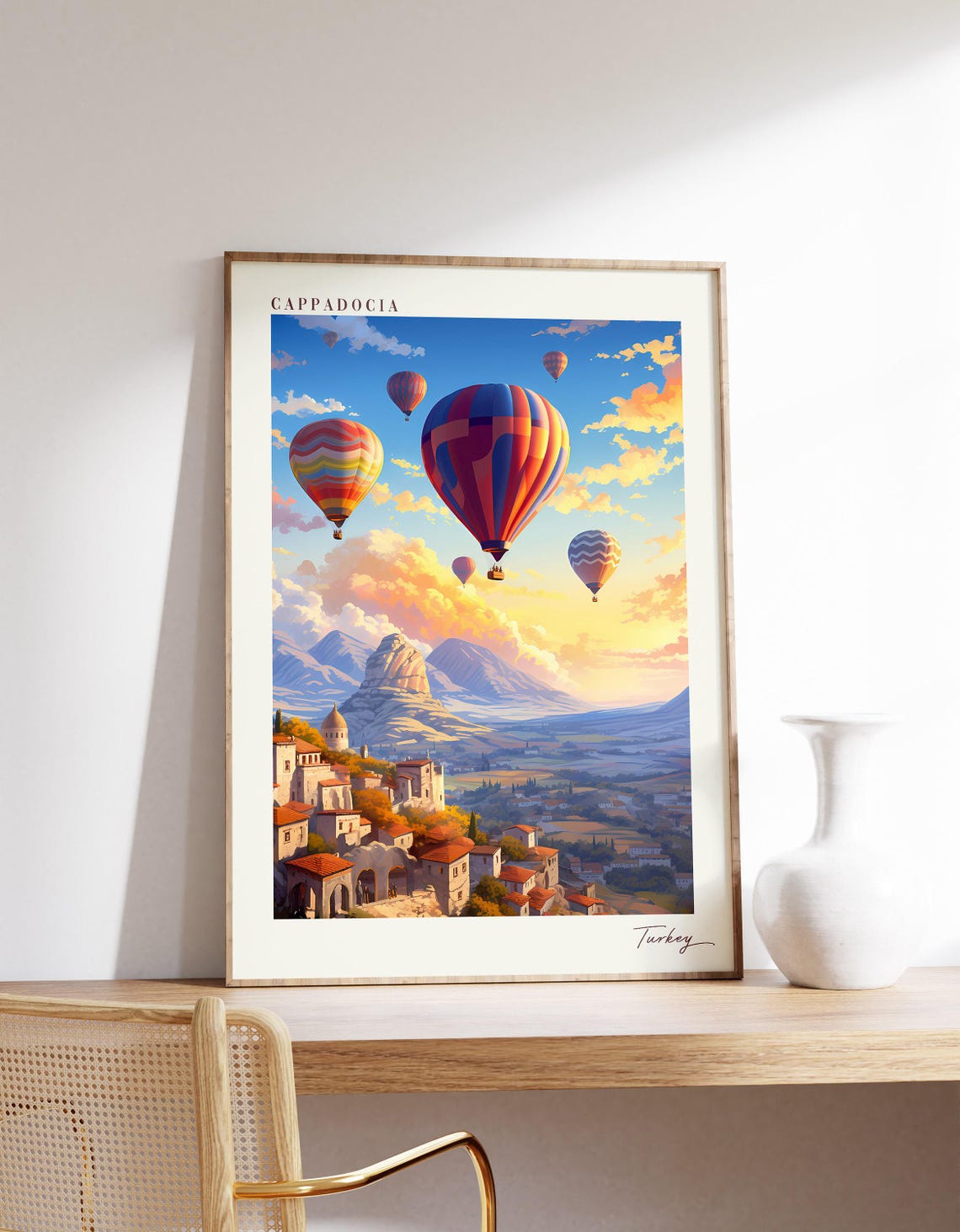 Cappadocia Travel Poster, Turkey Decor