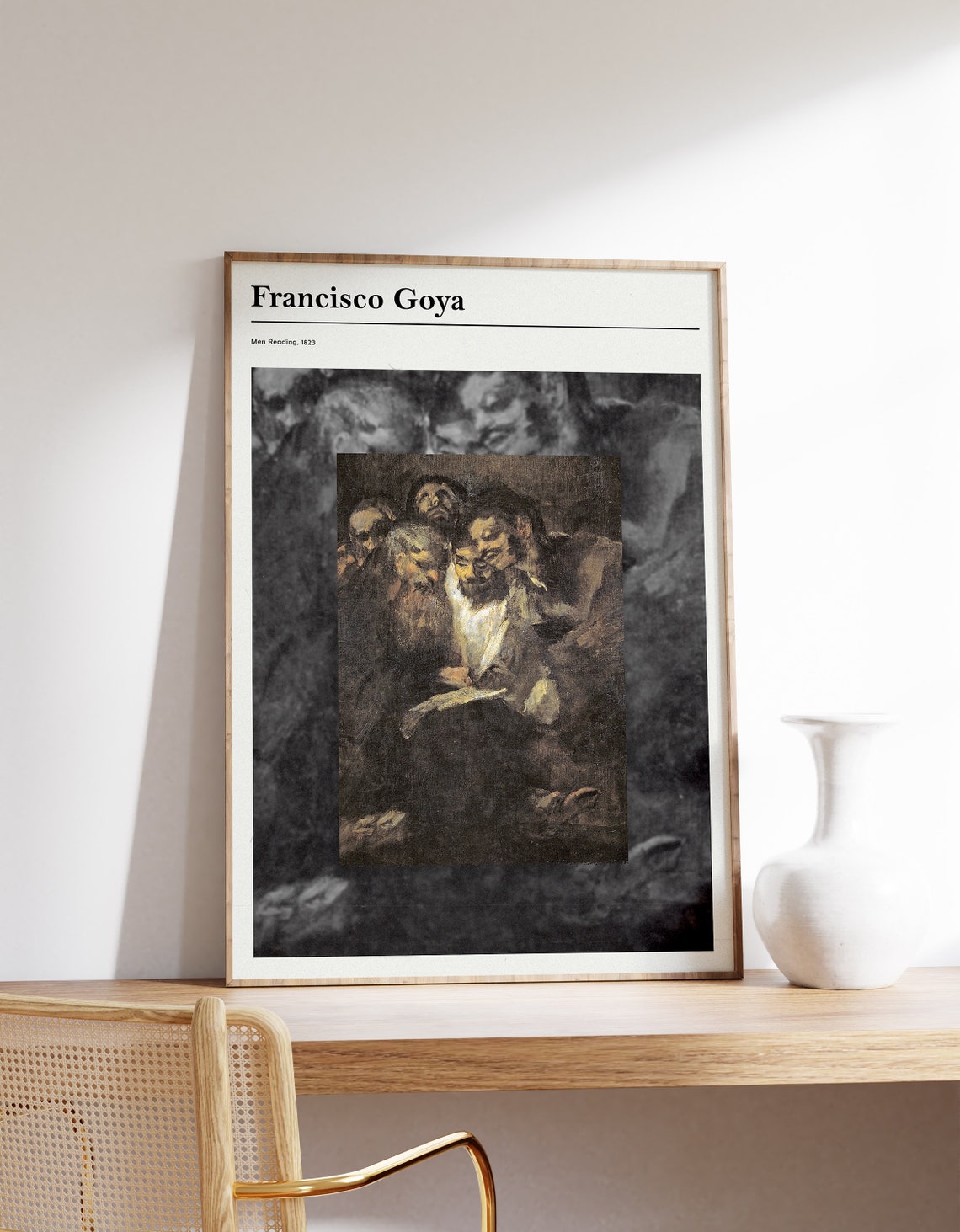Francisco Goya Men Reading 1823 Black Paintings Classic Art Poster