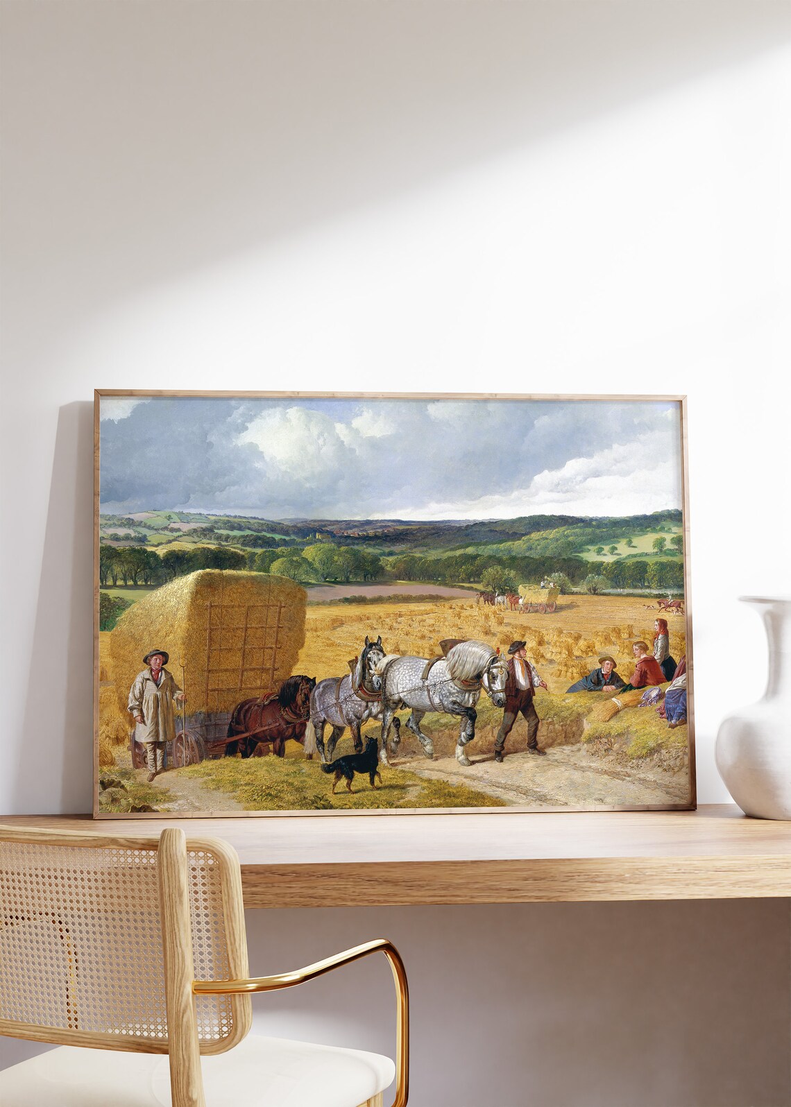 John Frederick Herring Harvest 1857 Horse Wagon Countryside Scene Poster