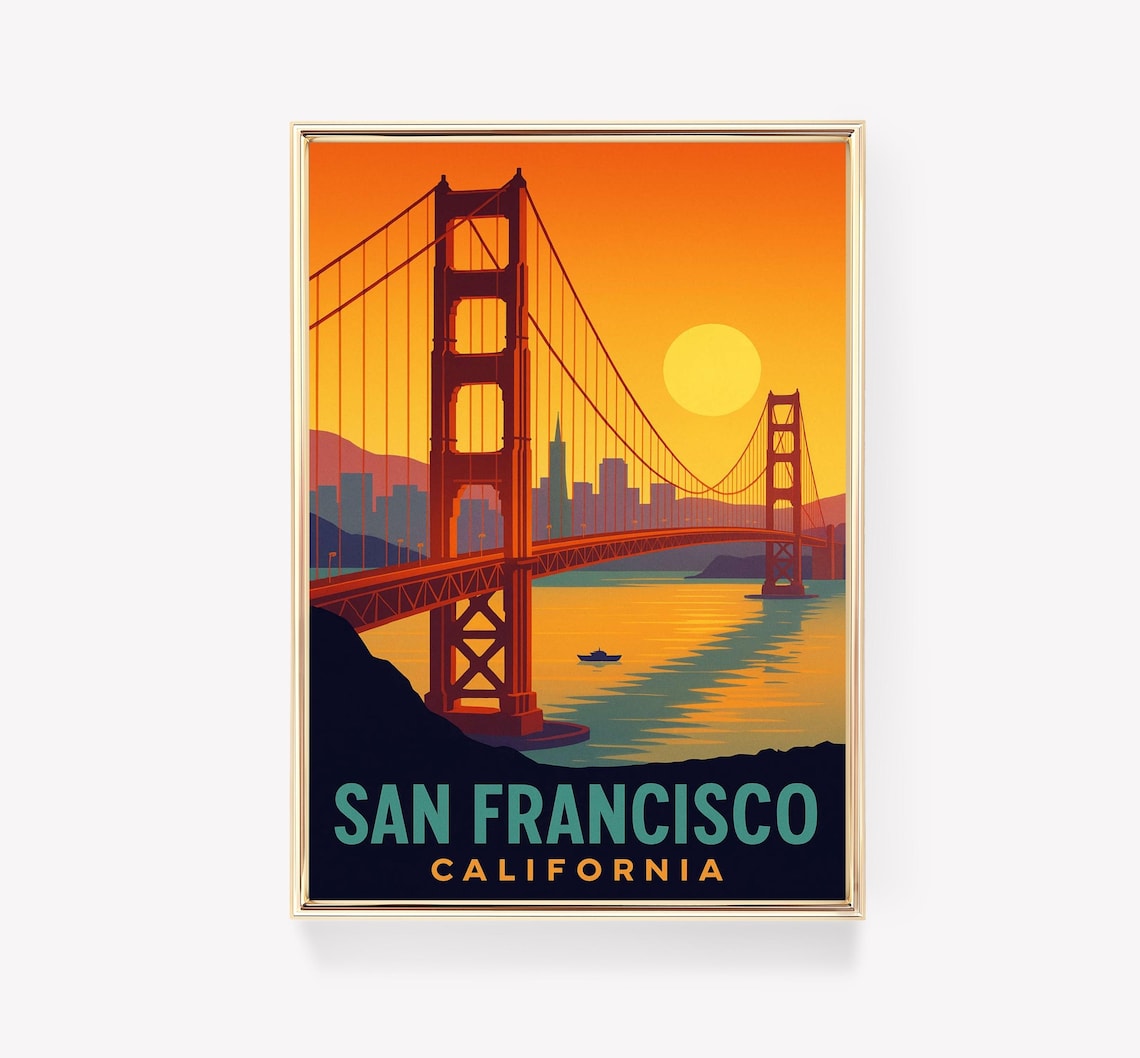 San Francisco Vintage Travel Poster, Home Decor