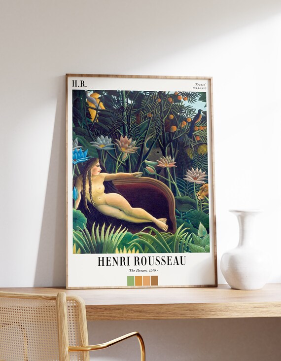 Henri Rousseau Poster The Dream Exhibition Print Botanical Wall Art Floral Animal