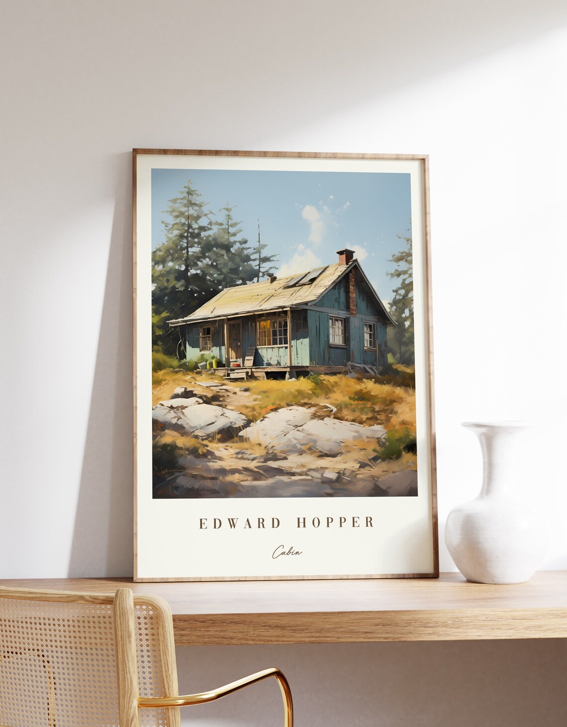 Edward Hopper Cabin Rustic Woods Retreat Vintage Painting Poster