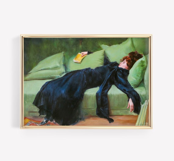Decadent Young Woman Premium Print After The Dance Ramon Casas Vintage Poster Fine Art Book