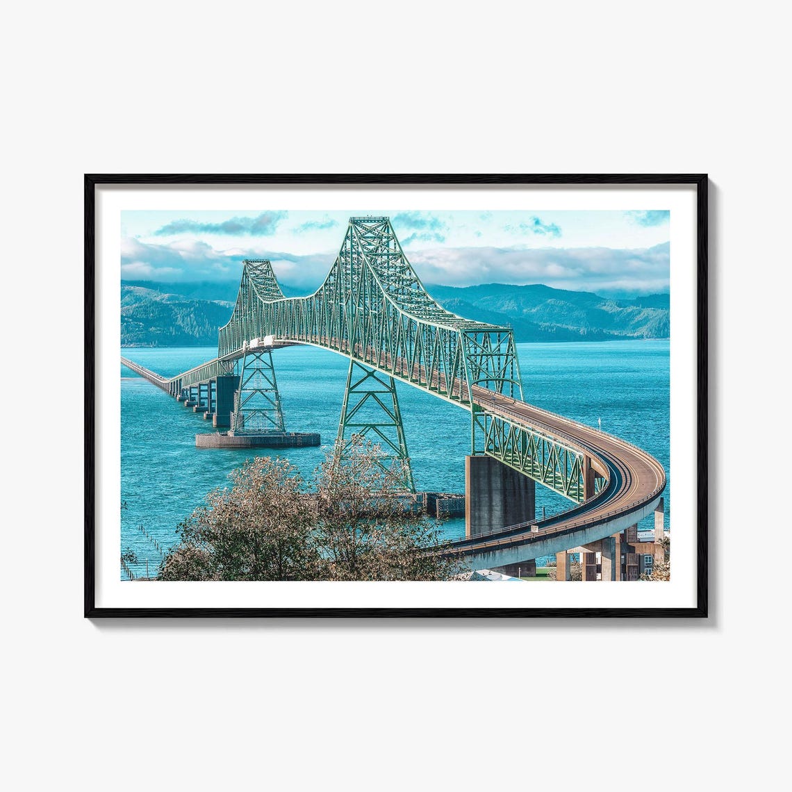 Astoria Megler Bridge Oregon Columbia River Steel Truss Poster
