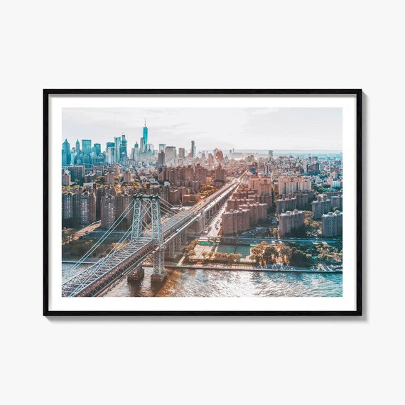 New York City Williamsburg Bridge Skyline Photography Poster