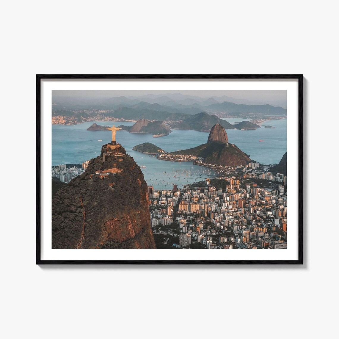 Rio de Janeiro Christ the Redeemer Sugarloaf Bay Aerial Poster