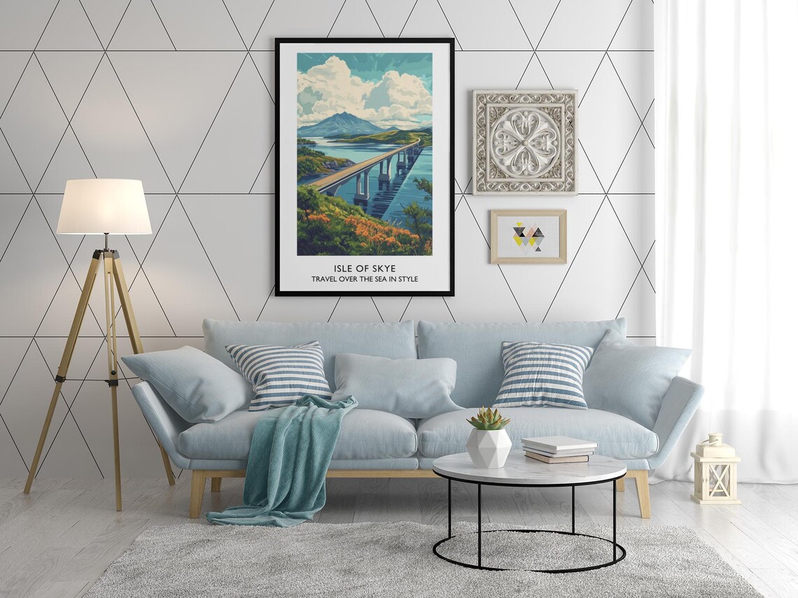 Isle Of Skye Bridge Sea Loch Mountain Scottish Travel Poster - Image 3