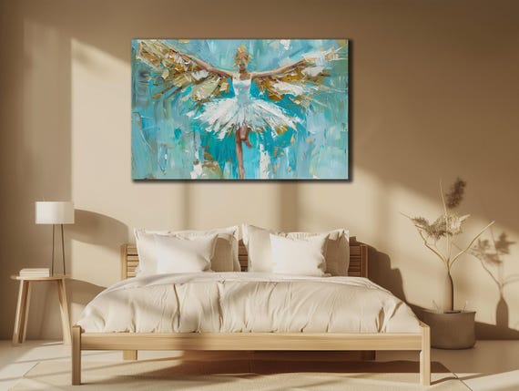 Ballerina Print Art Dancer Wall Art Colorful Painting On Modern Oil Printing Art Gift For Her Woman Dancer Wall Decor
