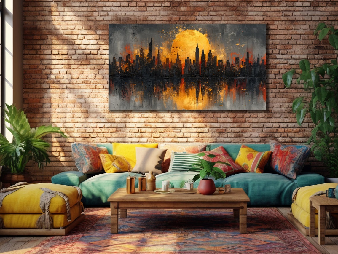 Abstract City Art 3d Nyc Wall Art Modern Home Wall Decor Cityscape Painting Oil Painting New York City Decor Housewarming Gifts