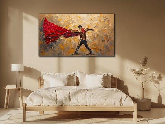 Bullfight Print Wall Art Matador Bull Fighting Spanish Matador Poster Home Decor Room Gift Matador Painting Art Print