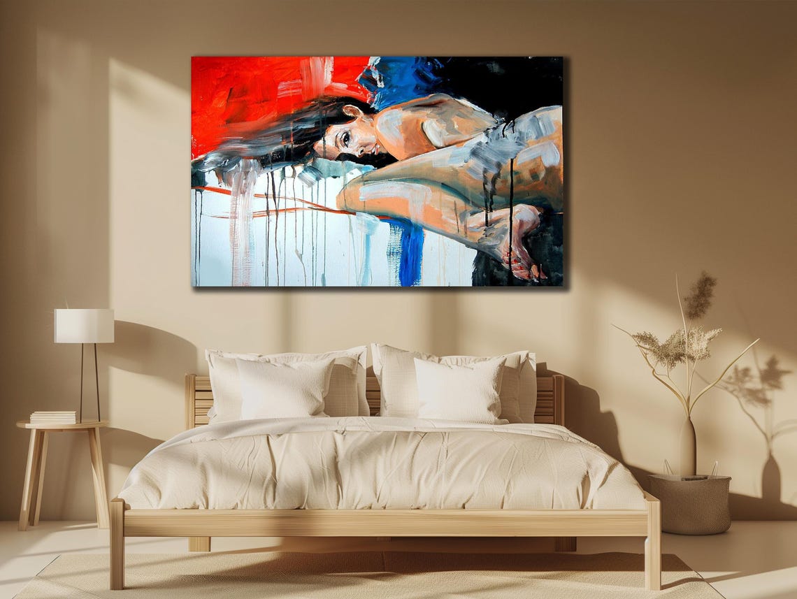 Colorful Naked Prints Nude Painting Art Wall Hanging House Gift Ideas Erotic Bedroom Wall Decor Girl Wall Art Sexy Woman Poste