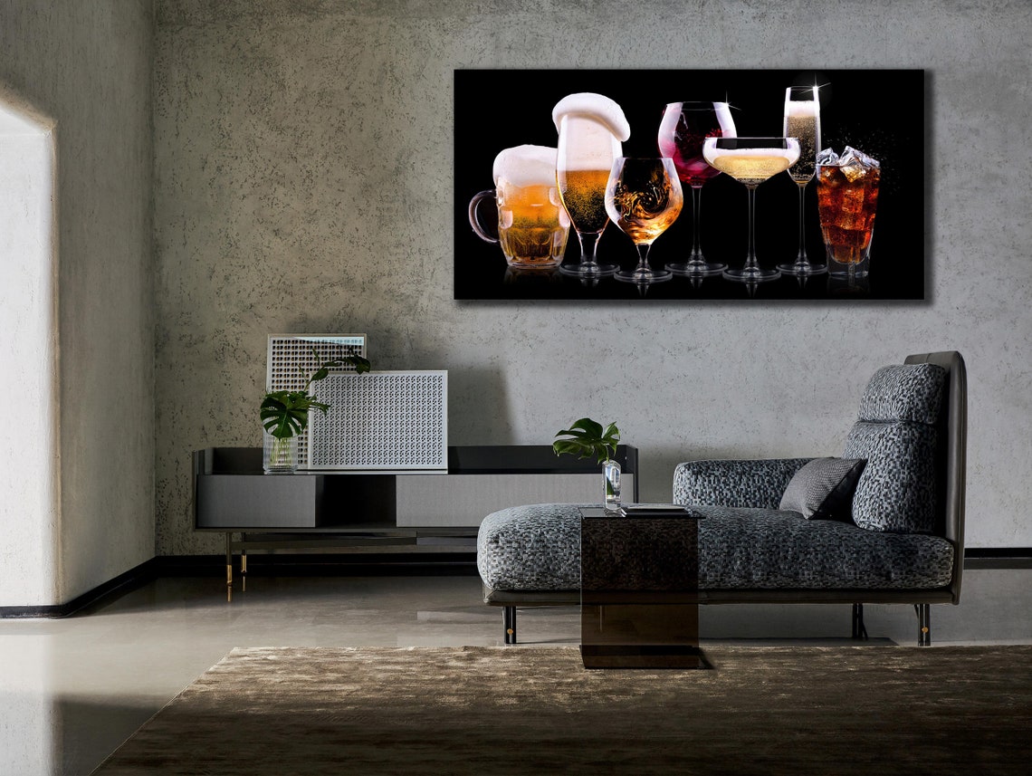 Beer Wall Art Man Cave Wall Decor Restaurant Decor Art Modern Printing Bar On Painting Pub Alcohol Drinks - Image 3