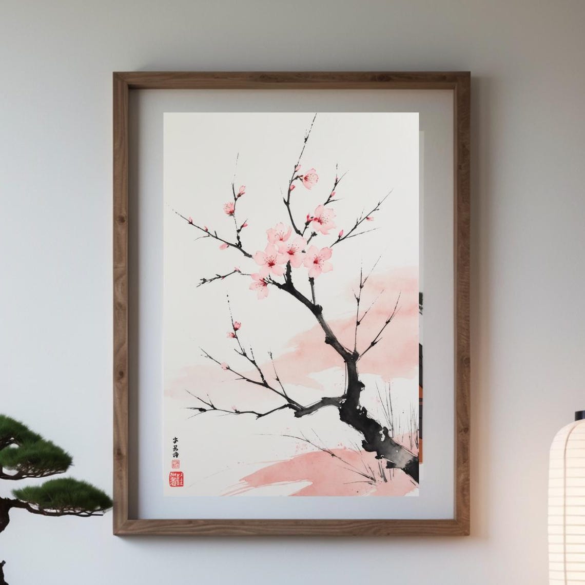 Japanese Style Poster Cherry Blossom Art Print Wall Japandi