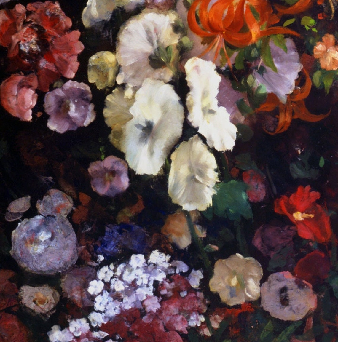 Gustave Courbet Trellis Woman Gathering Flowers Floral Textured Print - Image 3