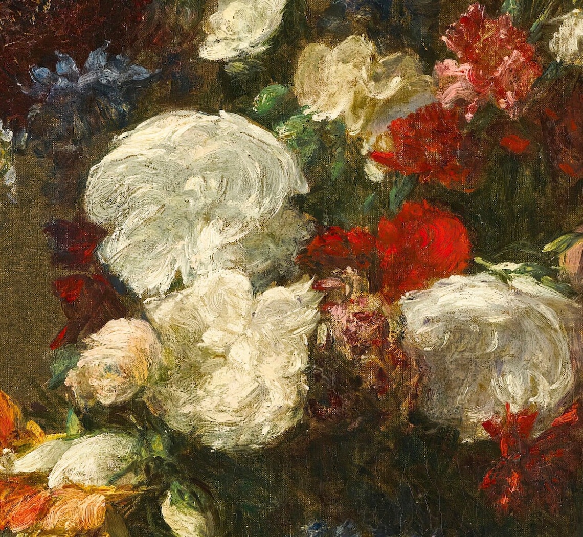 Henri Fantin Latour Mixed Flower Bouquet Dark Still Life Poster - Image 3