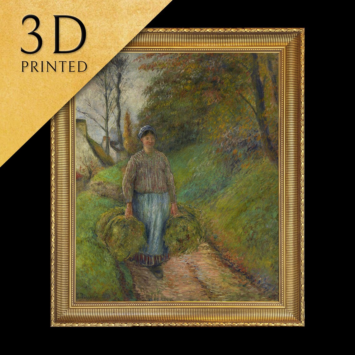 Camille Pissarro Two Bundles Peasant Woman On Country Path Wall Art