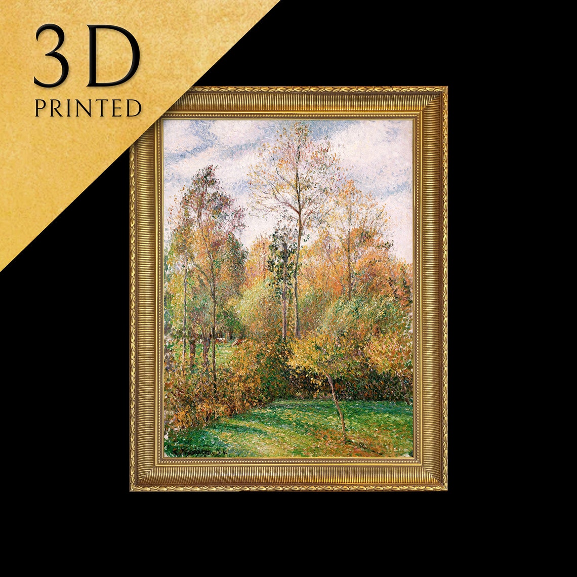 Camille Pissarro Autumn Poplars at Eragny Impressionist Textured Print