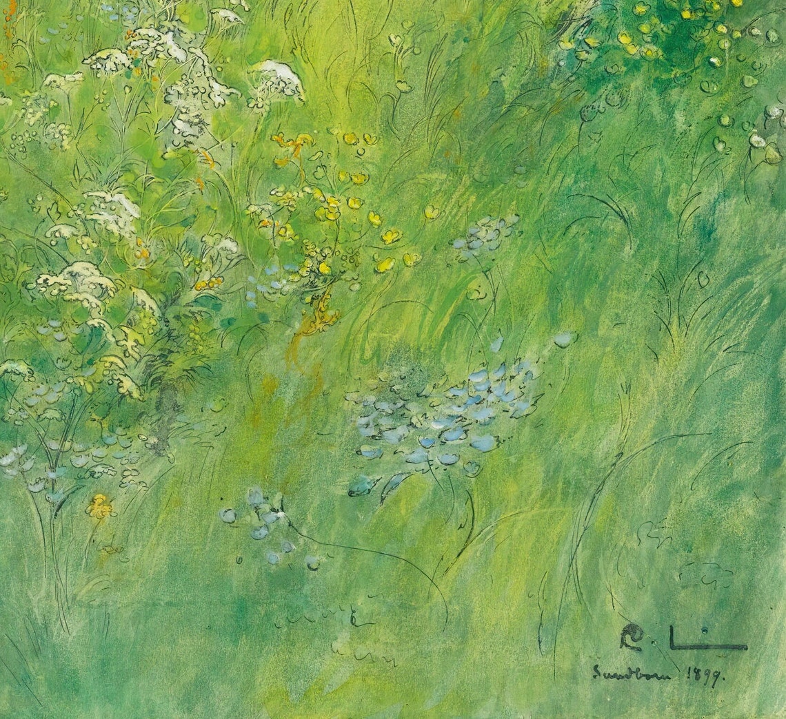 Small Child Standing in a Tall Sunlit Wildflower Meadow Art Poster - Image 3