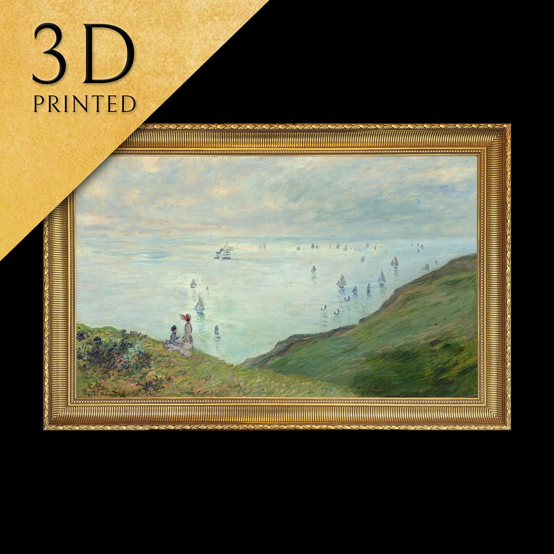 Cliffs At Pourville By Cloude Monet 3d Printed With Texture And Brush Strokes Looks Like Original Oil Painting
