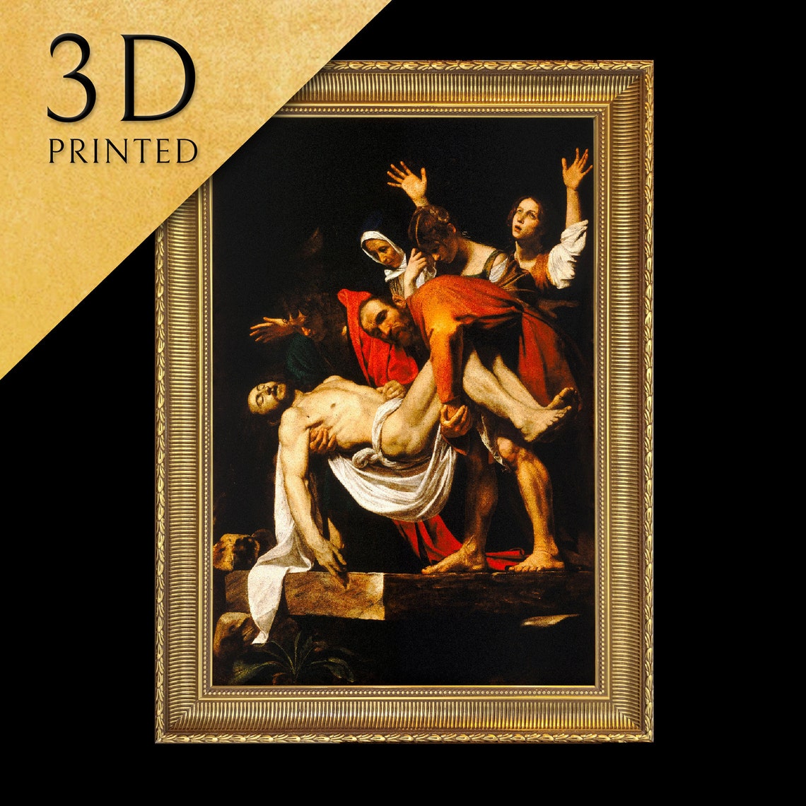 Caravaggio The Entombment of Christ Dramatic Baroque Art Poster