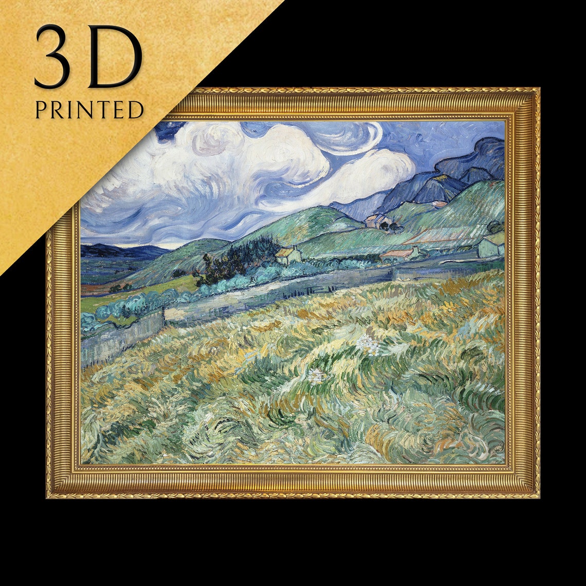 Vincent Van Gogh Saint Remy Wheat Field Landscape Textured Print