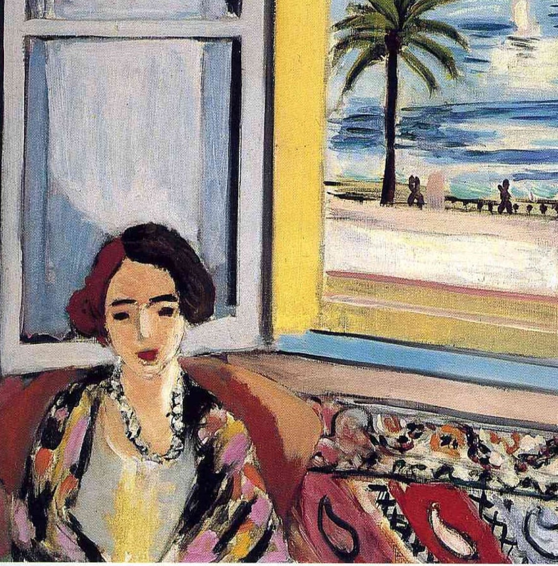Matisse Woman by a Window Overlooking the Sea with Sailboats Poster - Image 3