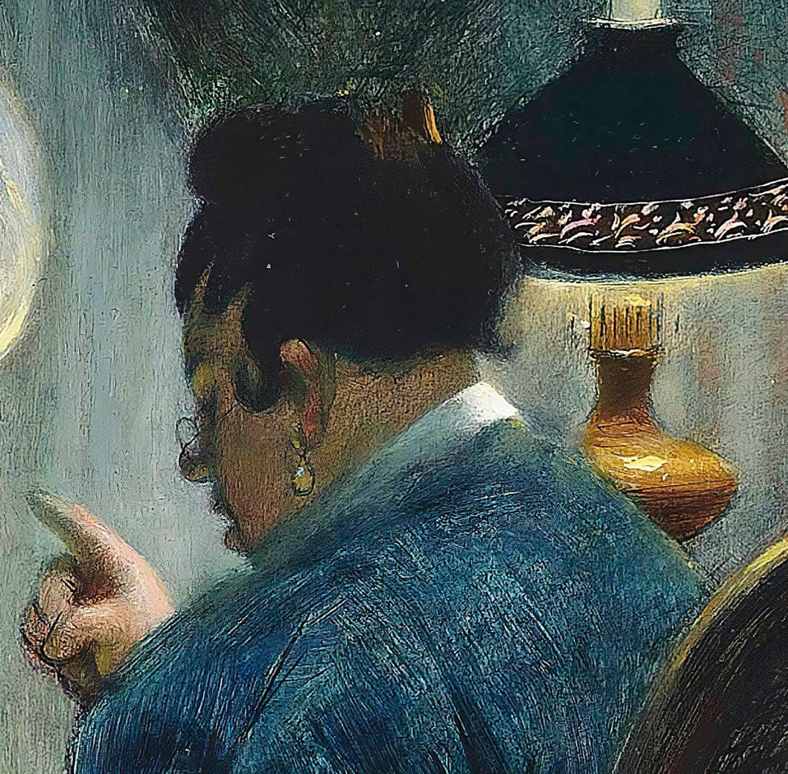 Albert Guillaume Visit to the Fortune Teller Interior Textured Print - Image 2