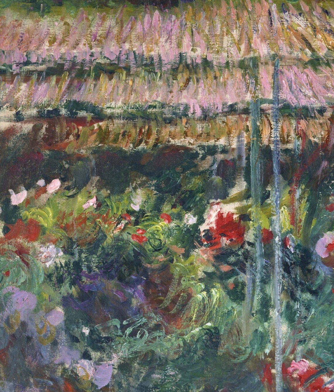 Monet Peony Garden Blooming Flowers Vibrant Impressionist Poster - Image 3