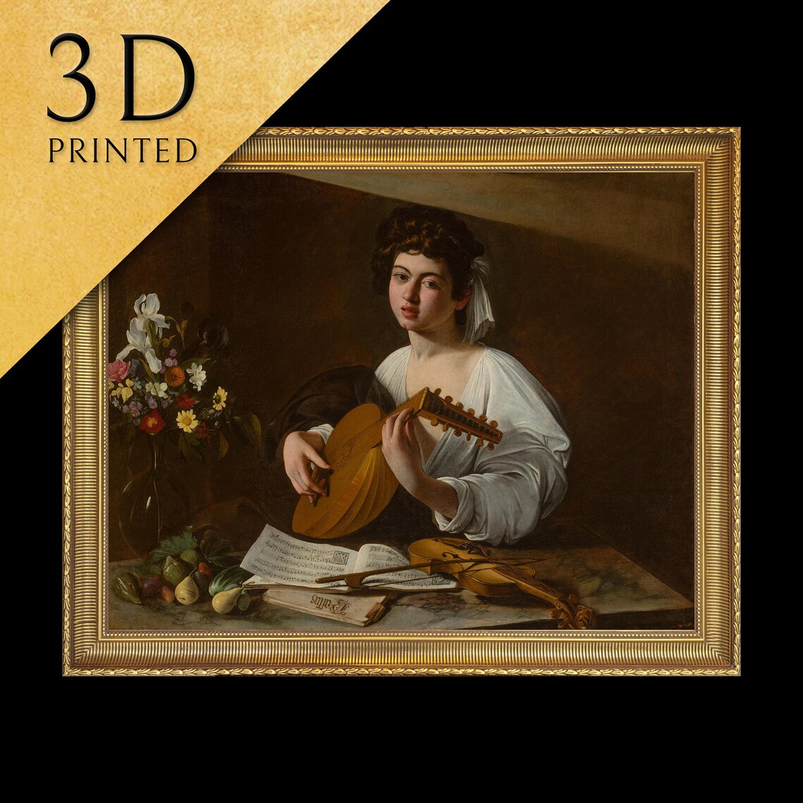 Caravaggio The Lute Player Baroque Musician with a Lute Poster