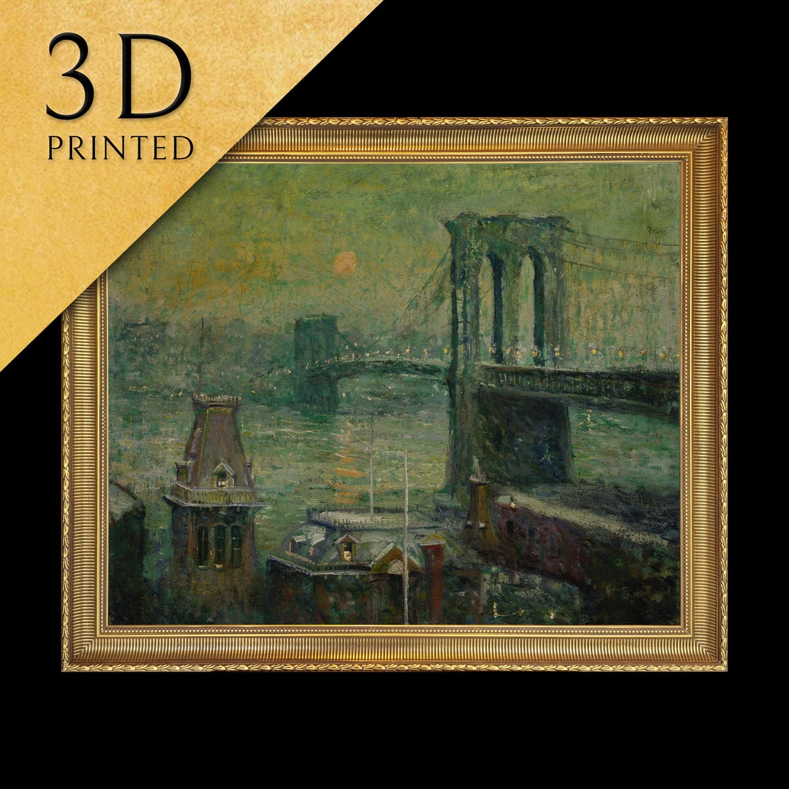 Ernest Lawson Brooklyn Bridge Moonlight Nocturne City Poster