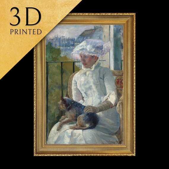 Mary Cassatt Young Girl With Dog Balcony Impressionist Portrait Poster