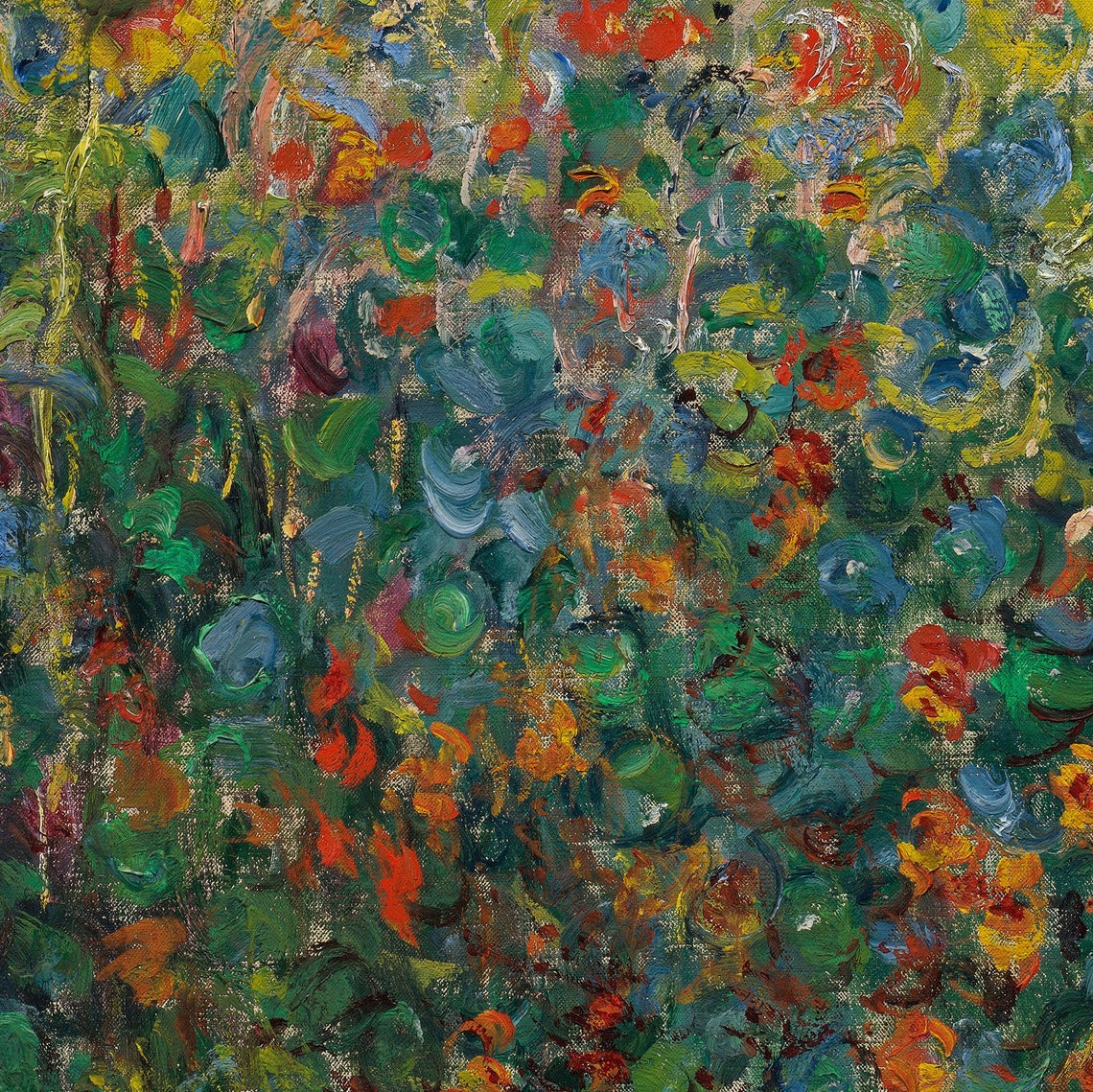 Monet Flower Beds at Vetheuil River Impressionist Garden Poster - Image 2