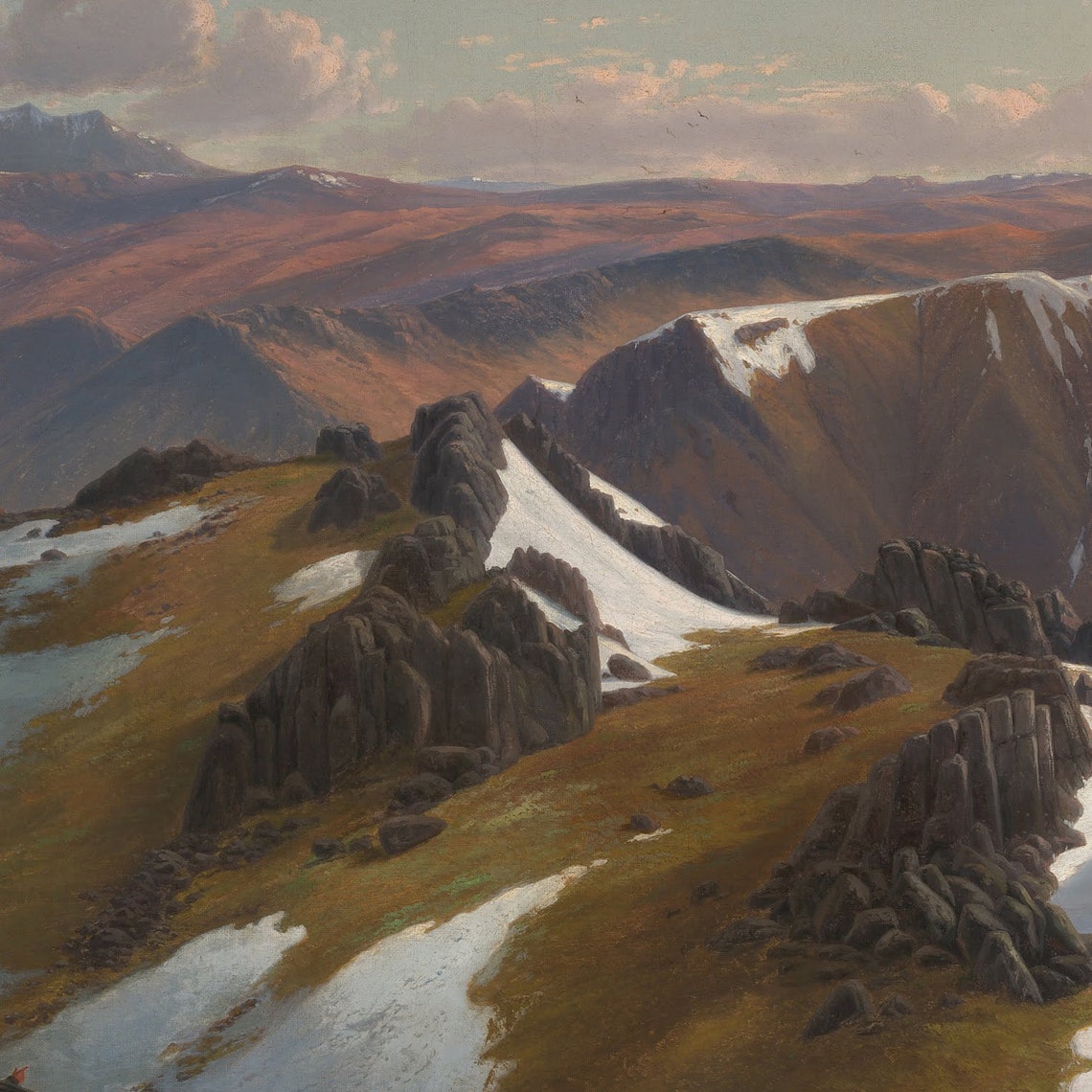 North East View by Eugene von Guerard Alpine Mountain Panorama Poster - Image 2