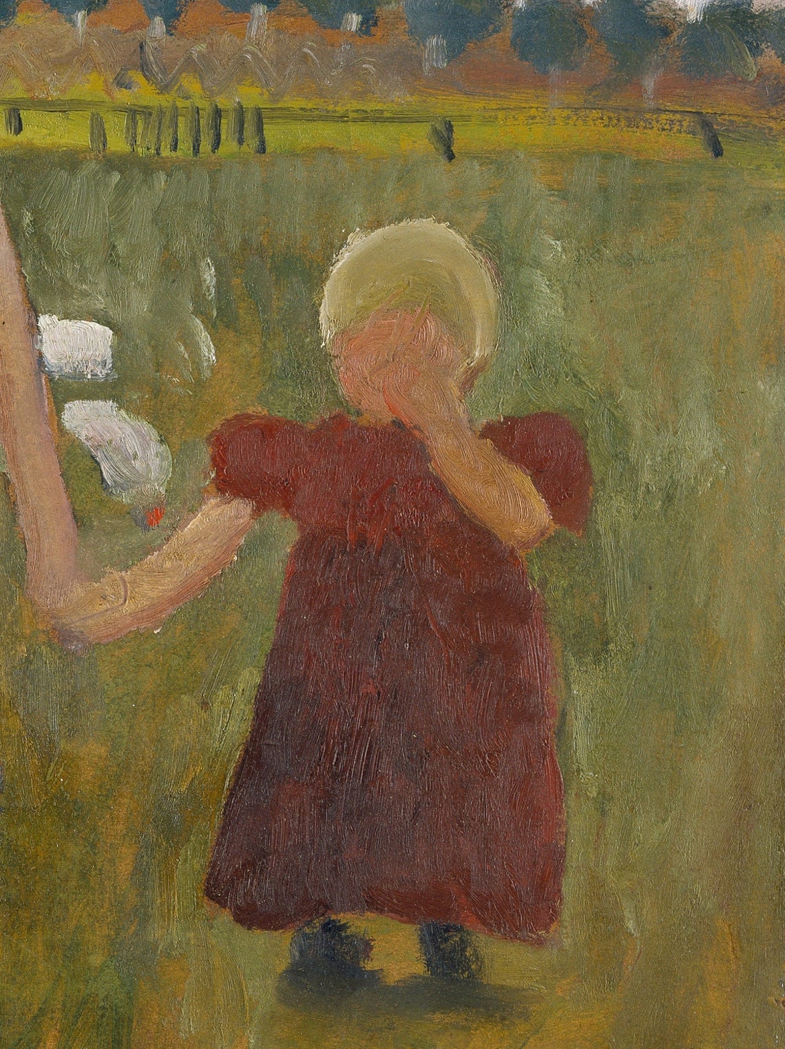 Modersohn Becker Children With Geese Meadow Folk Art Classic Poster - Image 2