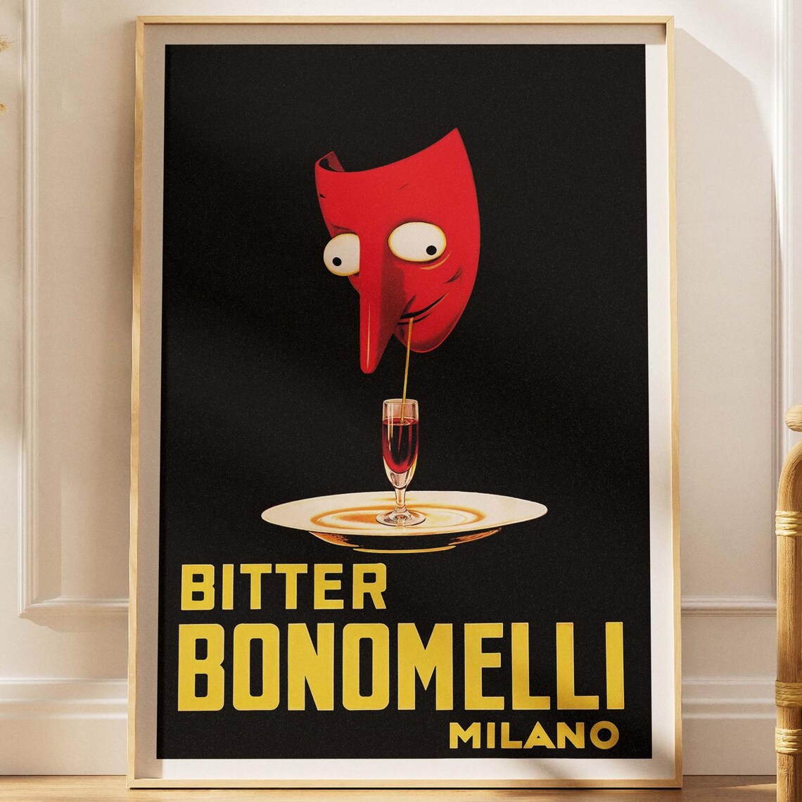 Italian Vintage Bitter Aperitif Poster, Retro Drink