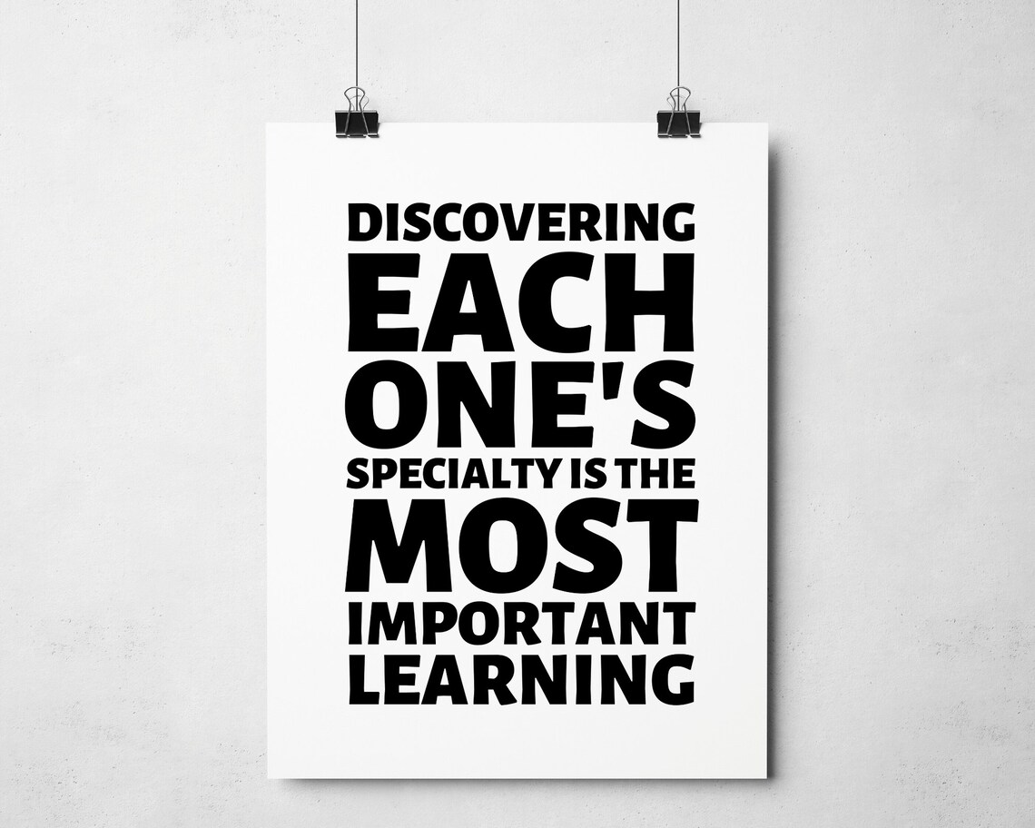 Mister Rogers Discovering Each Ones Specialty Quote Black Print Poster - Image 3