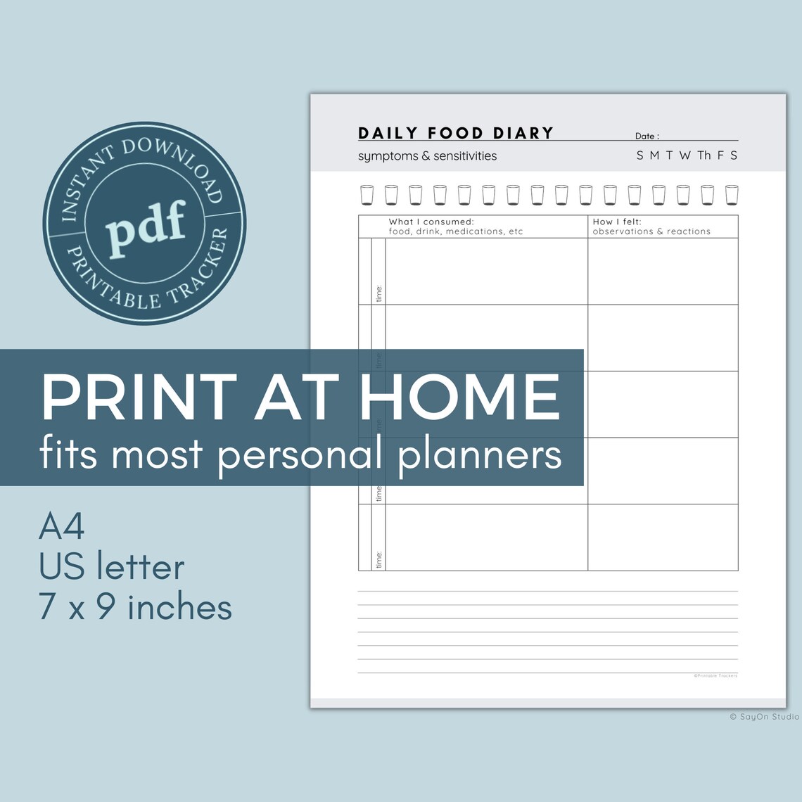 Food Sensitivities Journal, Minimalist Planner Inserts - Image 3