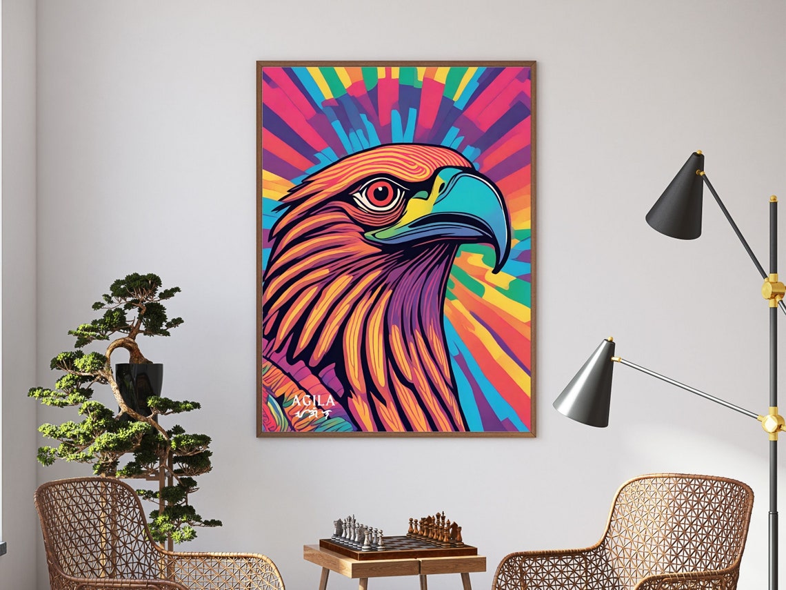 Philippine Eagle Agila Pop Art Rainbow Burst Colorful Bird Poster - Image 2