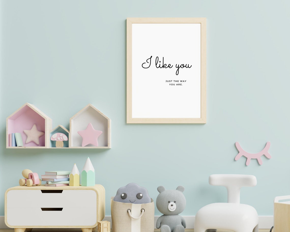 Mister Rogers I Like You Just The Way You Are Script Quote Poster - Image 2