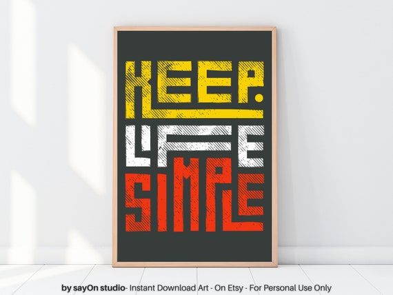 Simple Life Inspirational Poster, Rustic Modern