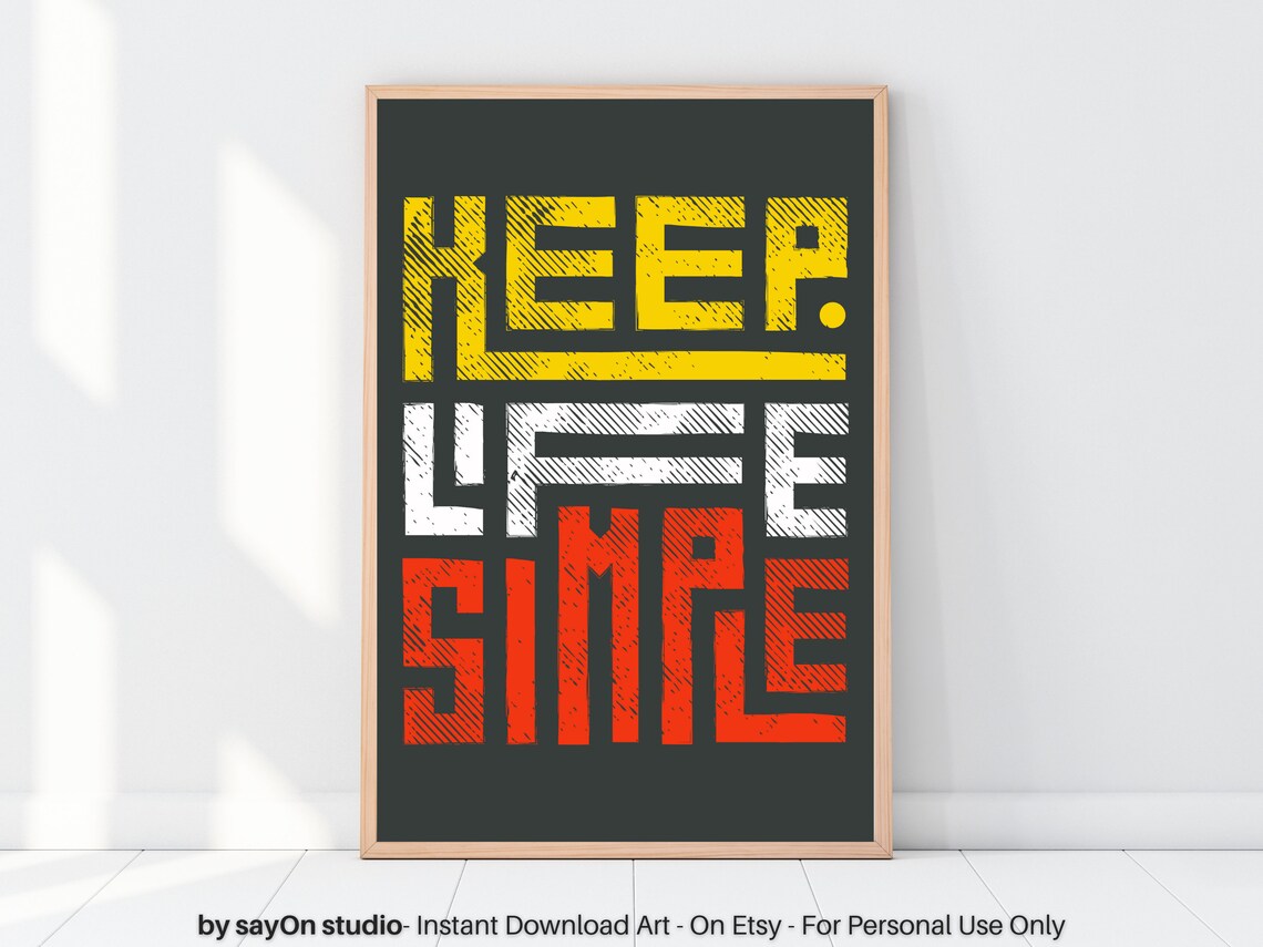 Simple Life Inspirational Poster, Rustic Modern