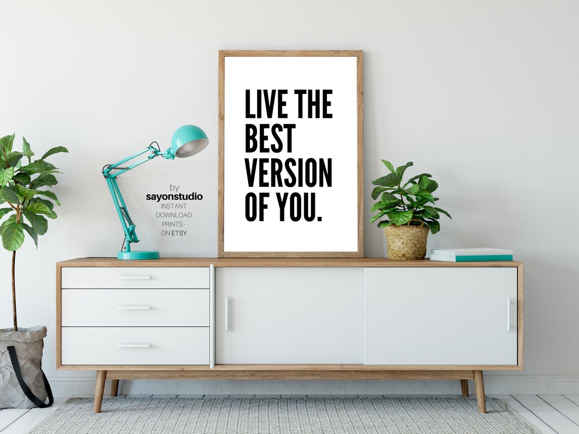 Live The Best Version Of You Bold Black Sans Serif Motivational Quote Poster - Image 2