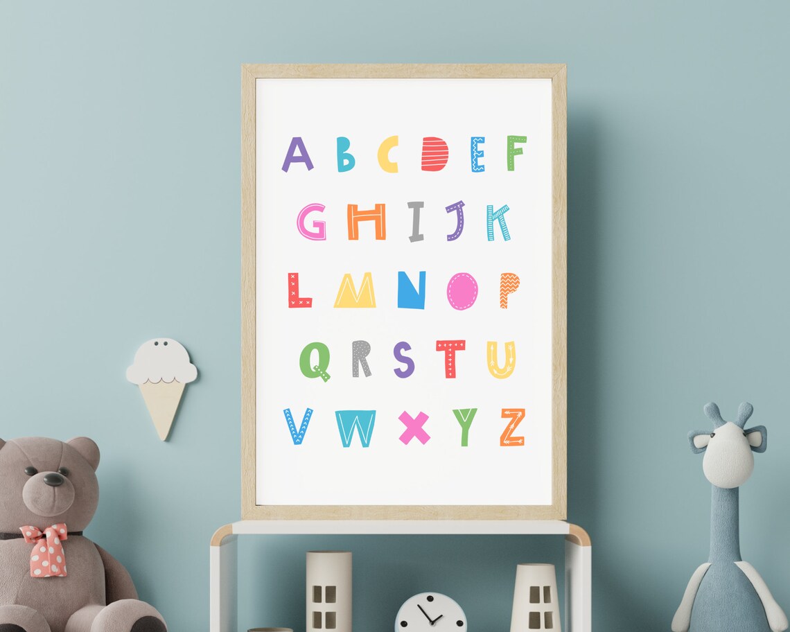 Rainbow Alphabet ABC Letters Educational Kids Nursery Wall Art - Image 2