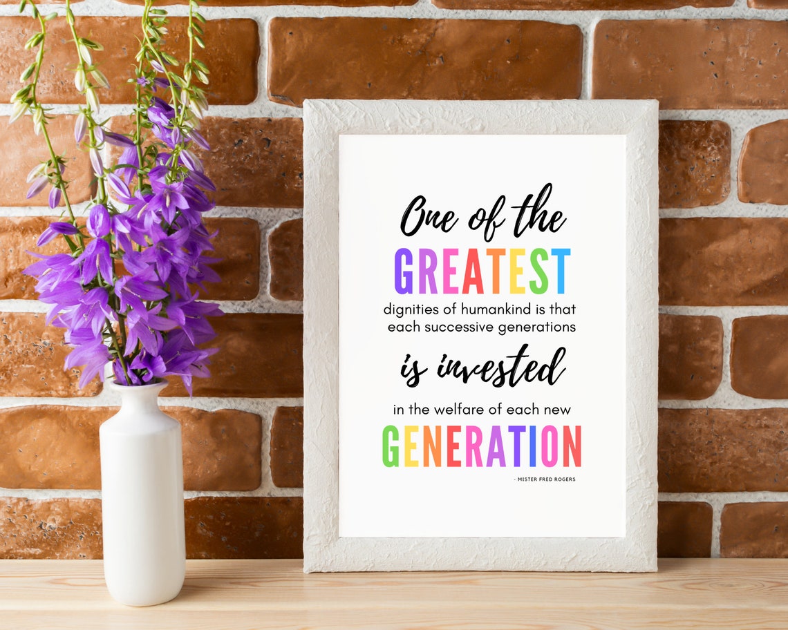 One of the Greatest Dignities Fred Rogers Rainbow Generation Wall Art - Image 2