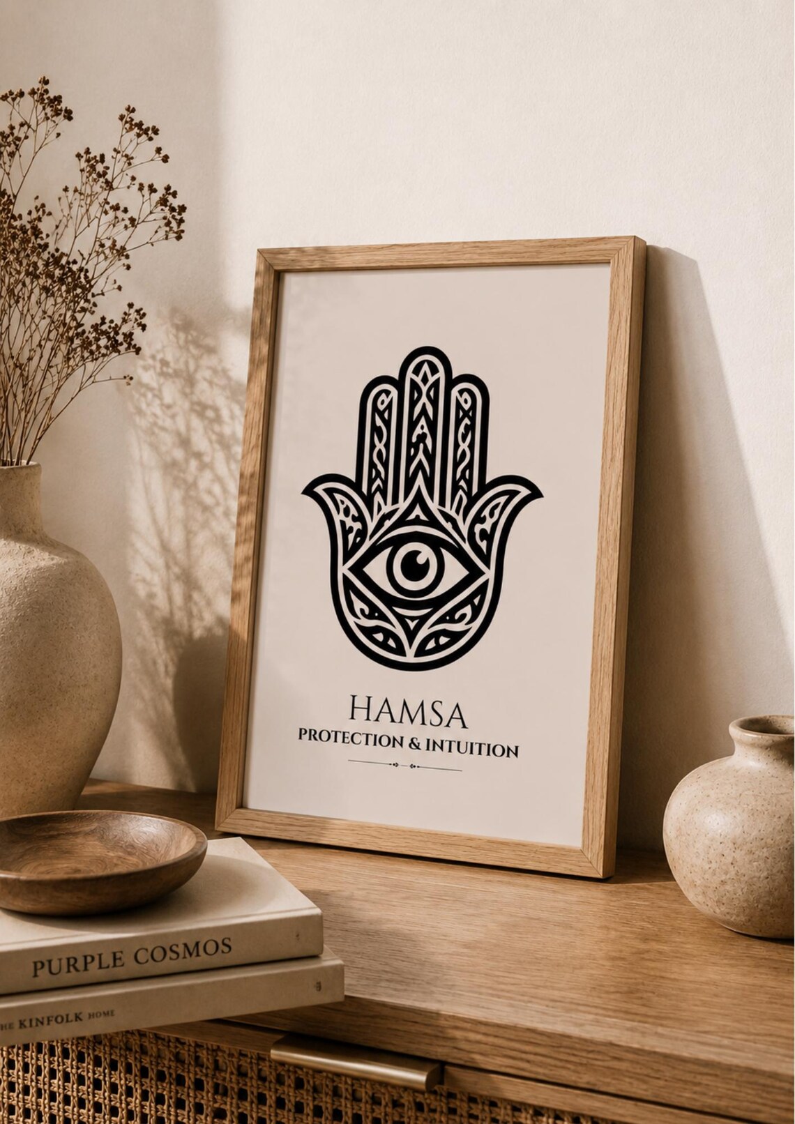 Hamsa Hand Evil Eye Protection Intuition Spiritual Symbol Poster