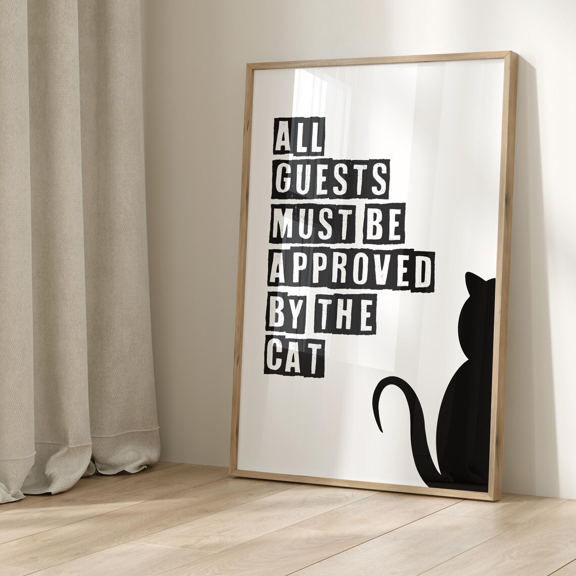 Cat Meow Sw Minimalist Heart Decor Poster Print