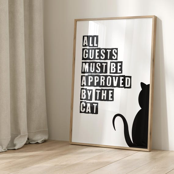 Cat Meow Sw Minimalist Heart Decor Poster Print