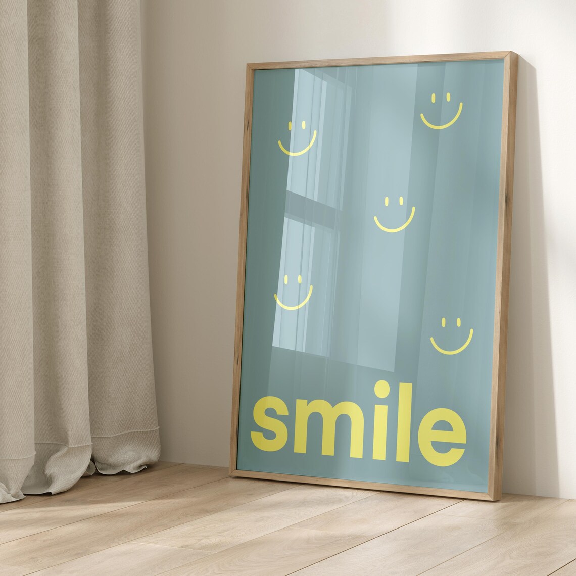 Smile Neon Motto Art Print, Pink Black Turquoise