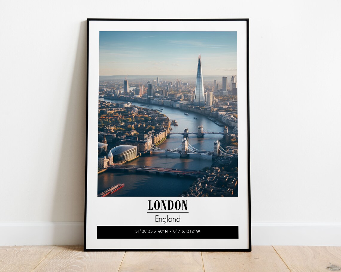 London Skyline Photograph Uk Travel Poster Wall Art Gift